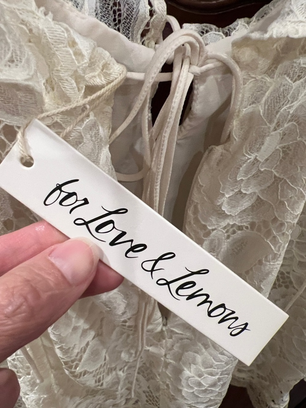 For Love & Lemons Romantic Cream Lace Mini Dress NEW - Picture 7 of 13